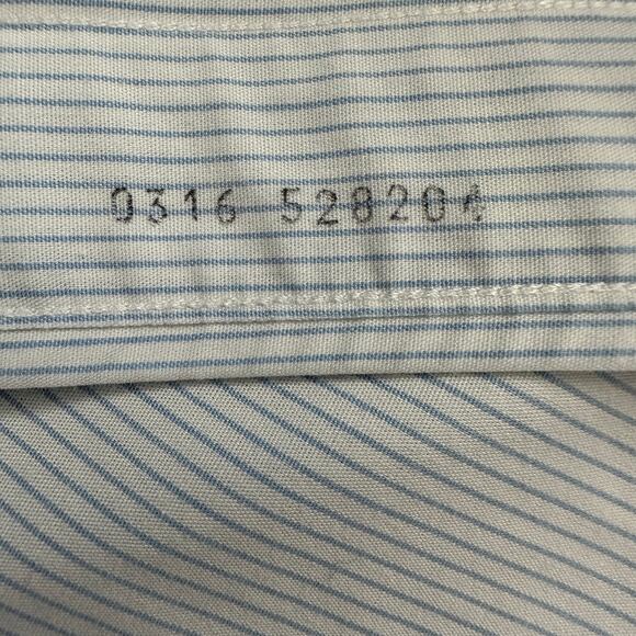 Brooks Brothers Madison Relaxed;Fit Dress Shirt White Blue Stripe Size 17 - 35 - Picture 7 of 7